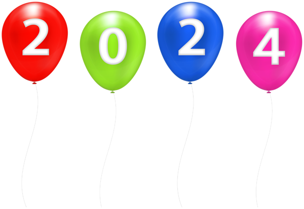 This png image - 2024 Color Balloons Clip Art Image, is available for free download