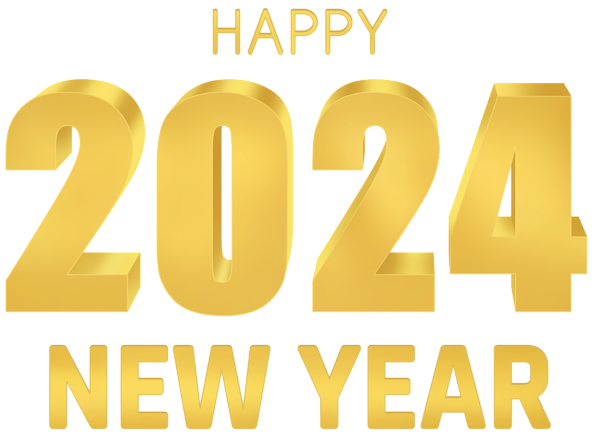 This png image - 2024 Gold Happy New Year PNG Clipart, is available for free download