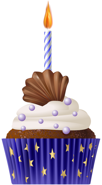 This png image - Birthday Muffin Blue with Candle PNG Clip Art, is available for free download