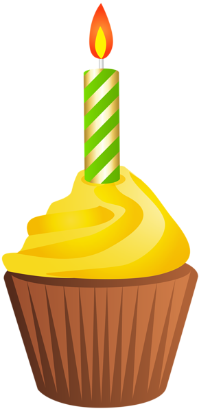 This png image - Birthday Muffin with Candle PNG Clip Art Image, is available for free download