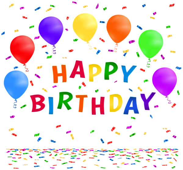 Happy Birthday with Confetti PNG Clip Art Image | Gallery Yopriceville - High-Quality Images and