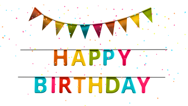 This png image - Happy Birthday with Streamer PNG Clip Art Image, is available for free download