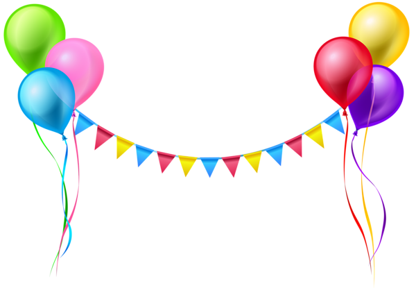 This png image - Streamer and Balloons PNG Clip Art Image, is available for free download