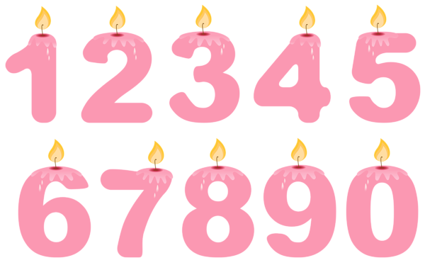 This png image - Transparent Numbers Birthday Candles Pink PNG Clipart, is available for free download