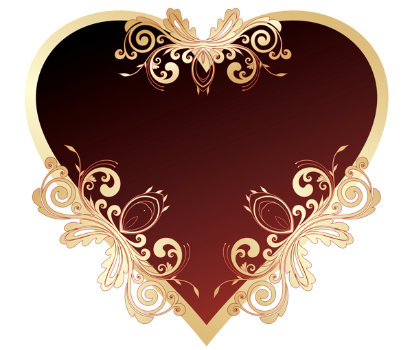 This png image - Dark Red Heart with Decorations PNG Picture Clipart, is available for free download
