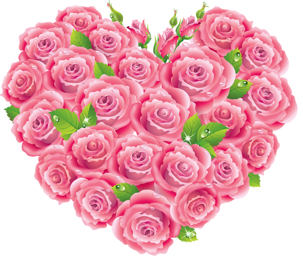 This png image - Pink Roses Heart Clipart, is available for free download