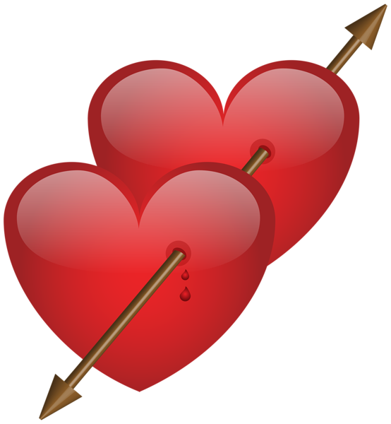 This png image - Two Hearts with Arrow PNG Clip Art Image, is available for free download