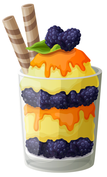 This png image - Ice Cream Cup with Blackberry PNG Clipart, is available for free download