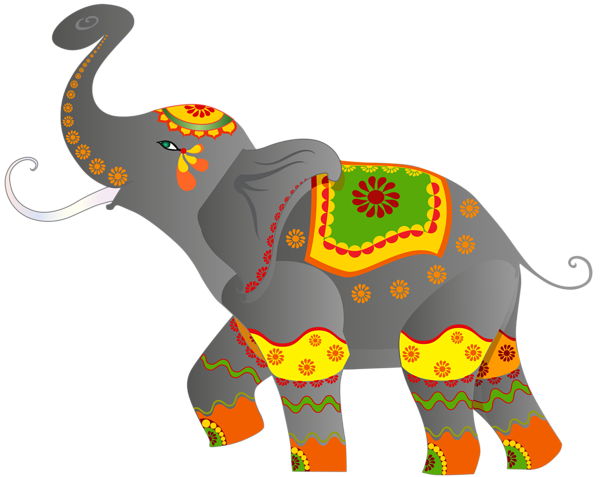 This png image - Decorative Indian Elephant PNG Clip Art Image, is available for free download
