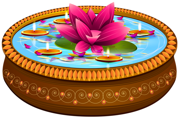 This png image - Indian Floating Candles and Lotus Transparent Clip Art Image, is available for free download