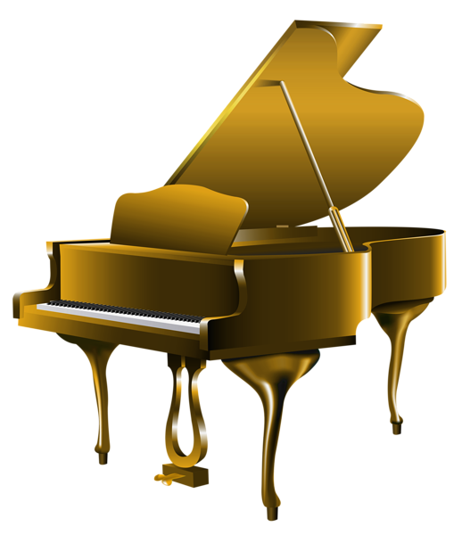 This png image - Transparent Gold Piano PNG Clipart, is available for free download