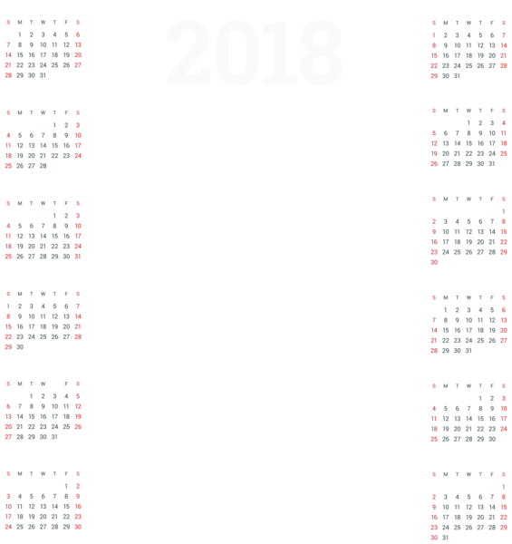 This png image - 2018 Business Calendar Template PNG Clip Art, is available for free download