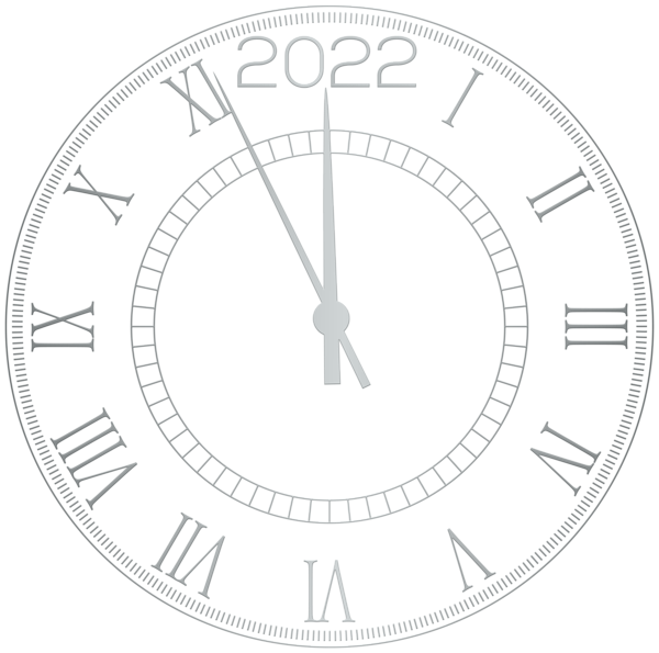 This png image - 2022 Silver New Year Clock Clipart, is available for free download