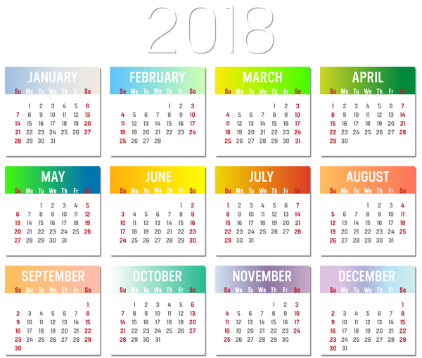 This png image - Calendar 2018 Transparent Clip Art Image, is available for free download