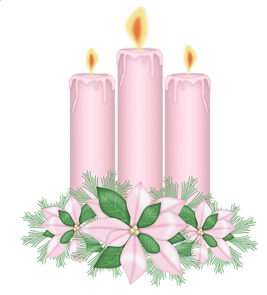 Pink Candles with Flowers Clipart | Gallery Yopriceville - High-Quality