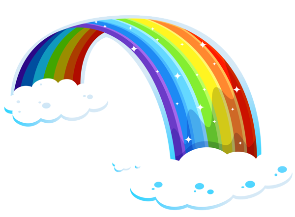 This png image - Rainbow with Clouds PNG Clipart, is available for free download