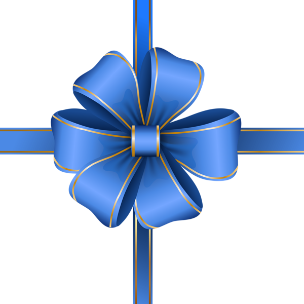 Decorative Blue Bow Transparent PNG Clip Art Image