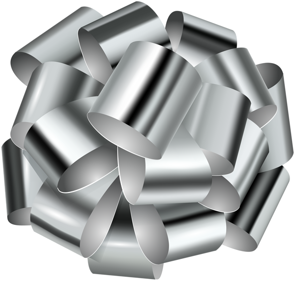 This png image - Decorative Silver Bow Transparent Clip Art Image, is available for free download
