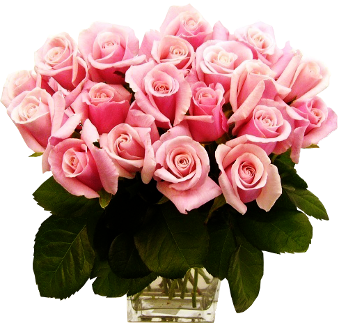 This png image - Pink Roses Transparent Vase Bouquet, is available for free download