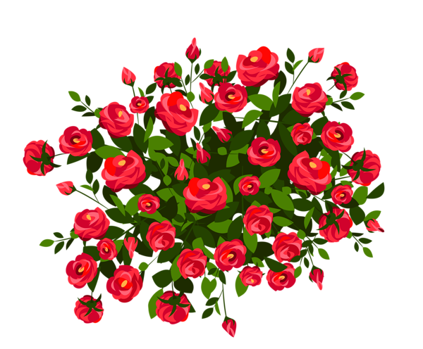 This png image - Red Rose Bush PNG Clipart Image, is available for free download