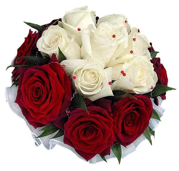 Whire and Red Rose Bouquet PNG Transparent Picture ...