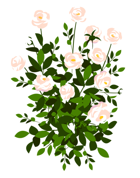 This png image - Whte Rose Bush PNG Clipart Picture, is available for free download