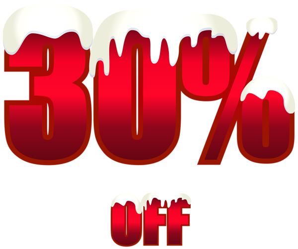 This png image - 30% Off Red Winter Sale PNG Clipart, is available for free download