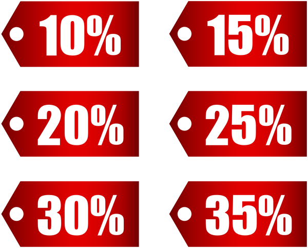 This png image - Red Discount Tags Set Part 1 Transparent PNG Image, is available for free download