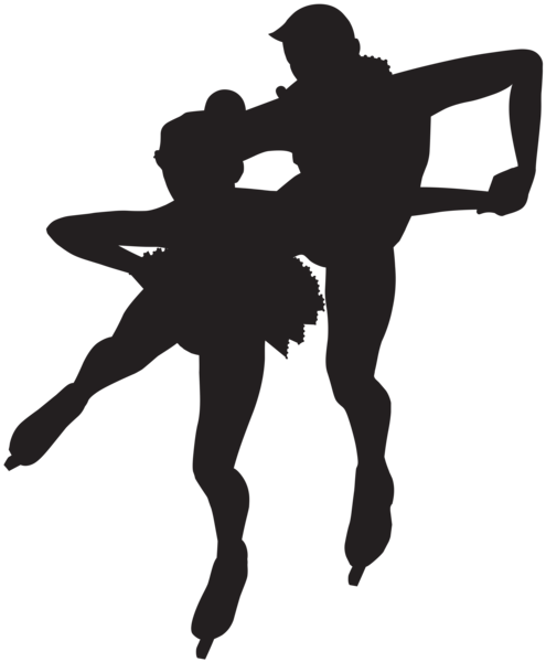 This png image - Ice Skaters Silhouette PNG Clip Art Image, is available for free download