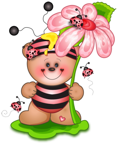 This png image - Cute Teddy Spring Decor PNG Clipart Picture, is available for free download