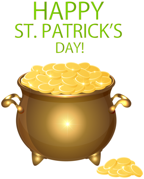 This png image - Happy Saint Patrick's Day Pot of Gold Transparent PNG Clip Art, is available for free download