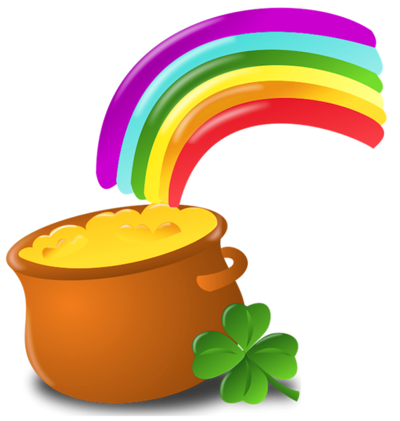This png image - St Patrick Pot Of Gold with Rainbow PNG Picture, is available for free download
