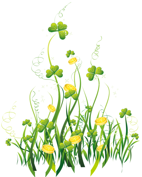 This png image - St Patrick Shamrocks with Gold Coins Decor PNG Clipart Picture, is available for free download