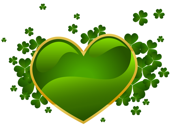 This png image - St Patricks Day Heart with Shamrock PNG Clipart, is available for free download