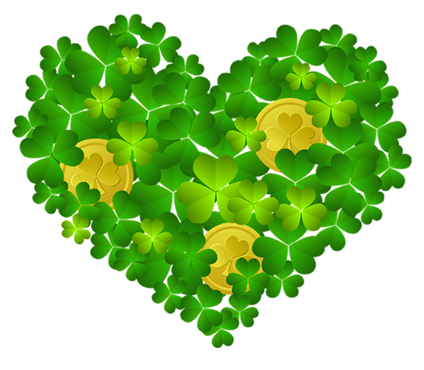 This png image - St Patricks Shamrock Heart with Coins PNG Clipart, is available for free download