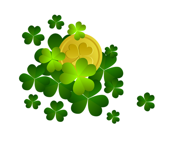 This png image - St Patricks Shamrocks with Coin Decor PNG Clipart, is available for free download