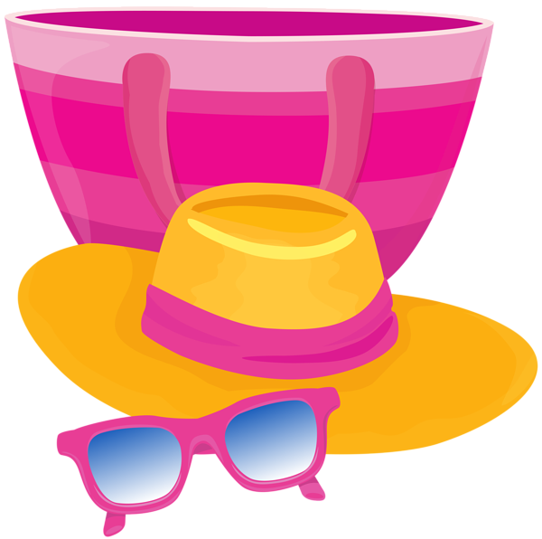 This png image - Beach Bag Hat and Glasses Transparent PNG Image, is available for free download