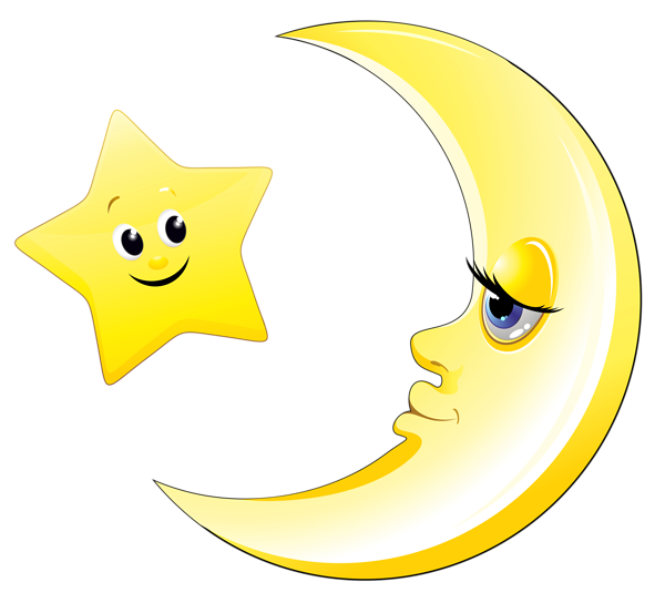 This png image - Transparent Cute Moon and Star Clipart Picture, is available for free download