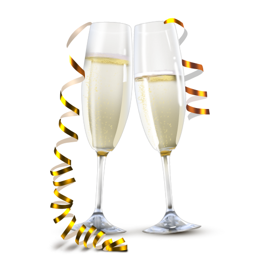 This png image - Transparent Champagne Flutes with Gold Ribbon Clipart, is available for free download