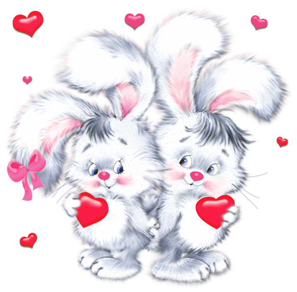 This png image - Bunnies with Heart png Clipart, is available for free download