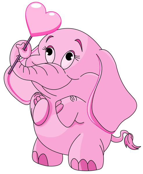 free pink elephant clipart - photo #40