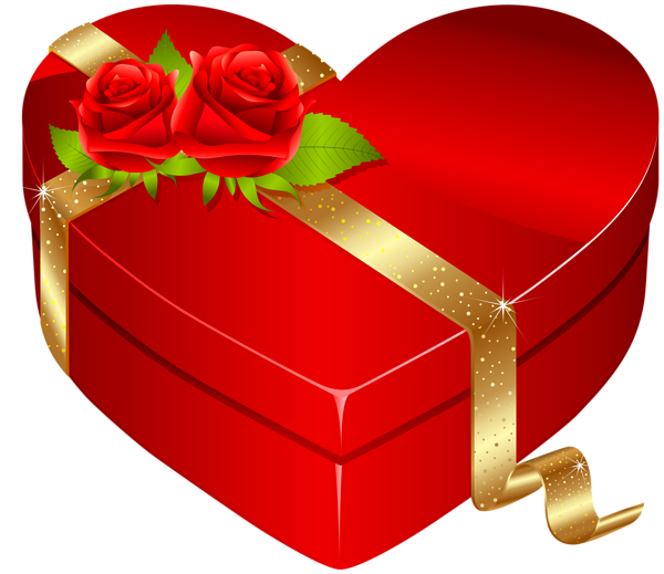 This png image - Red Heart Box with Red Roses PNG Clipart Image, is available for free download