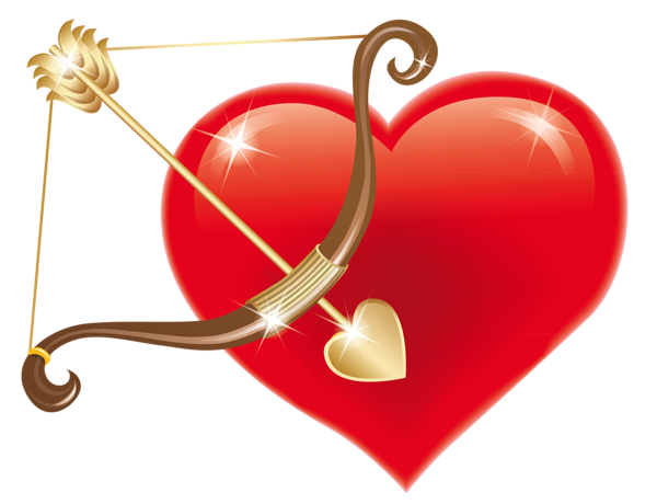 This png image - Red Heart with Cupid Bow PNG Clipart Picture, is available for free download