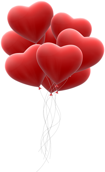 This png image - Red Hearts Balloon Bunch Transparent Clip Art, is available for free download