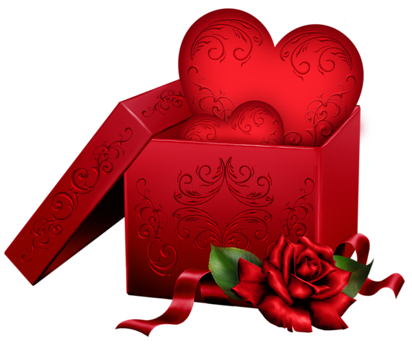 This png image - Transparent Gift Box with Heart and Rose PNG Clipart, is available for free download