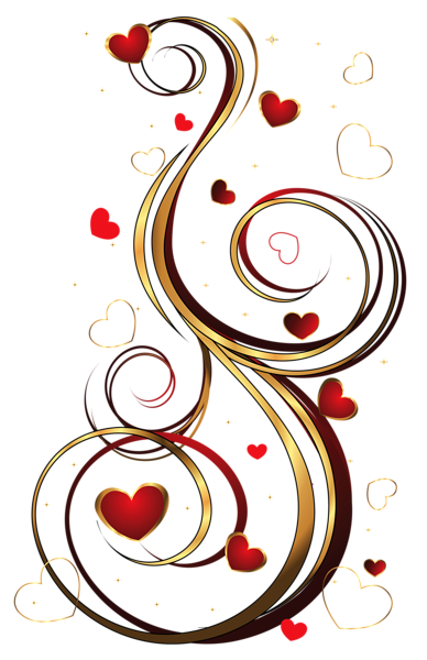 This png image - Transparent Red and Gold Hearts Ornament PNG Picture, is available for free download