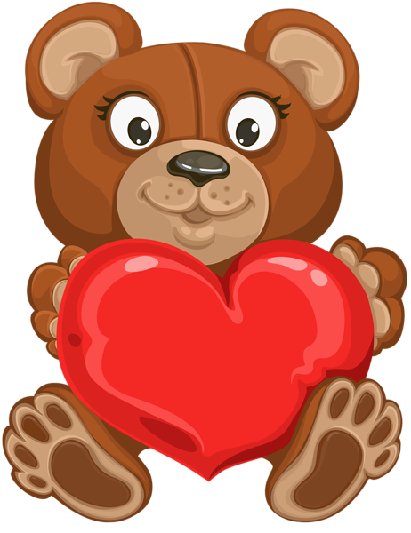 This png image - Valentine's Teddy with Heart Transparent PNG Clip Art Image, is available for free download