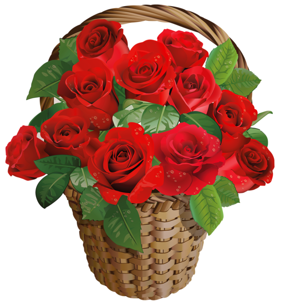 This png image - Valentine Gift Rose Basket PNG Clipart Picture, is available for free download