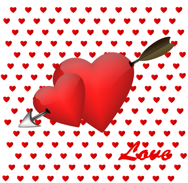 This png image - Valentine Heart and Arrow Decor with Hearts PNG Clipart, is available for free download