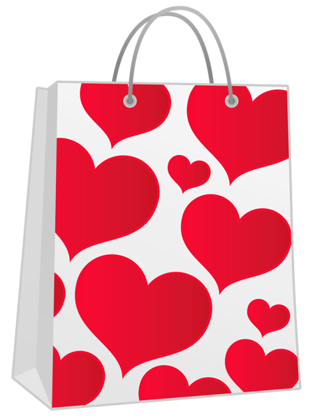 This png image - Valentine Red Gift Bag with Hearts PNG Clipart, is available for free download